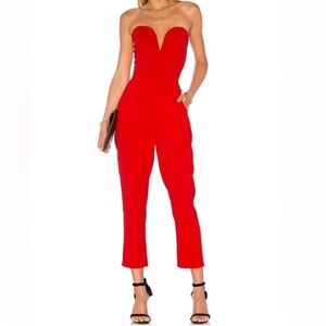 AMANDA‎ UPRICHARD Red Cherri Sweetheart Jumpsuit NWOT Size P